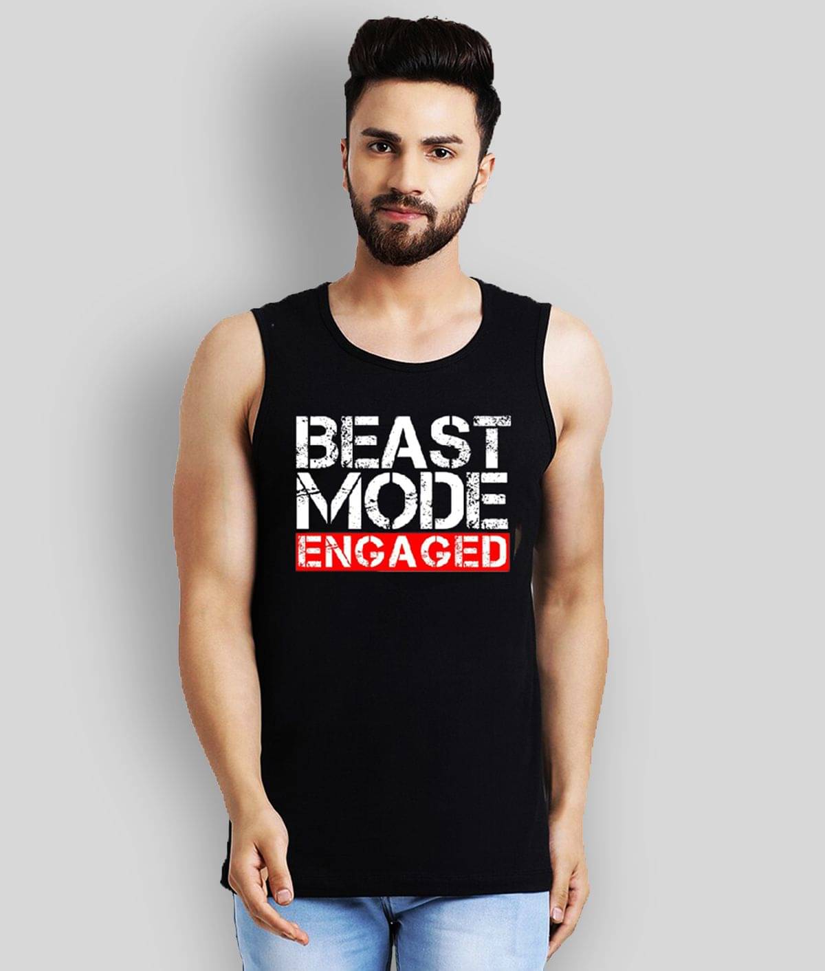     			Leotude Pack of 1 Cotton Blend Regular Fit Men's T-Shirt ( Black )