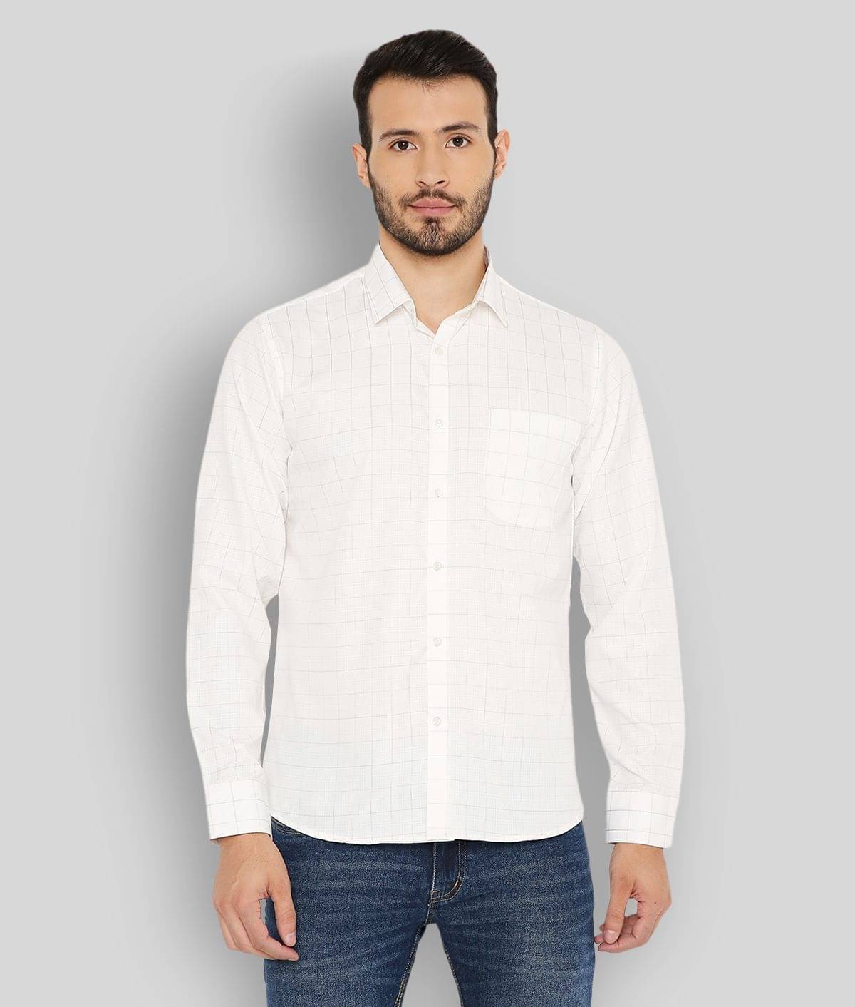     			Maharaja - Off-White Cotton Blend Slim Fit Men's Formal Shirt (Pack of 1)