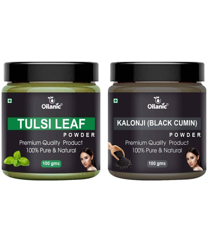 Oilanic 100% Pure Tulsi Powder & Kalonji Powder For Skincare Hair Mask 200 g Pack of 2 Oilanic 100% Pure Tulsi Powder & Kalonji Powder For Skincare Hair Mask 200 g Pack of 2