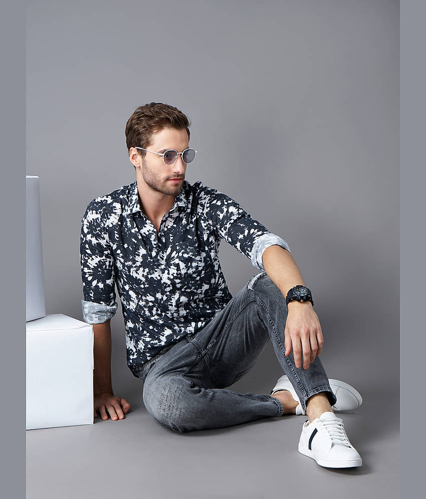 Paul Street - Cotton Blend Slim Fit Grey Men's Casual Shirt ( Pack of 1 )