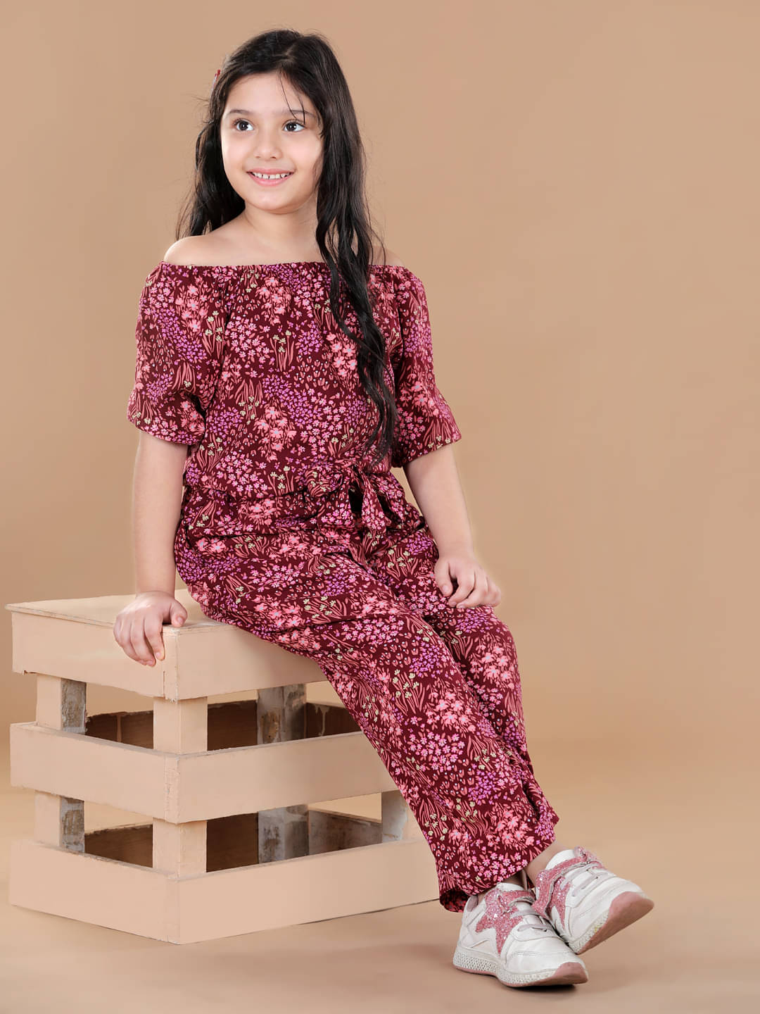     			StyleStone Girls Rayon Basic Jumpsuit ( Pack of 1 , Maroon )