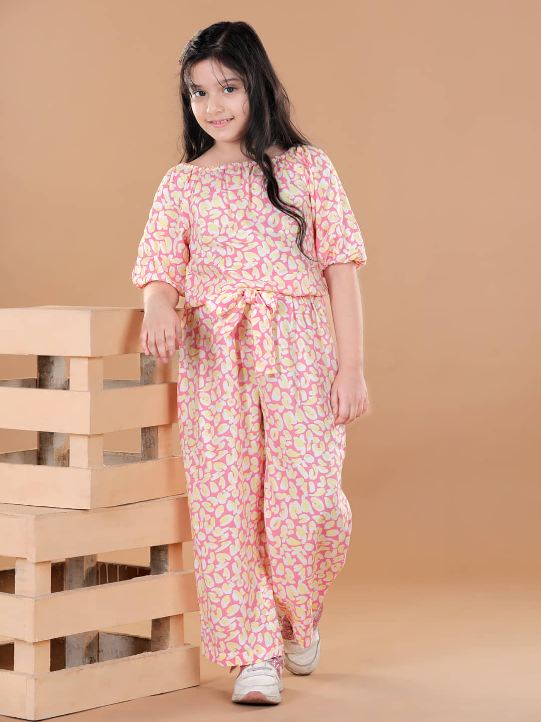 StyleStone Girls Rayon Jumpsuit ( Pack of 1 , Pink )
