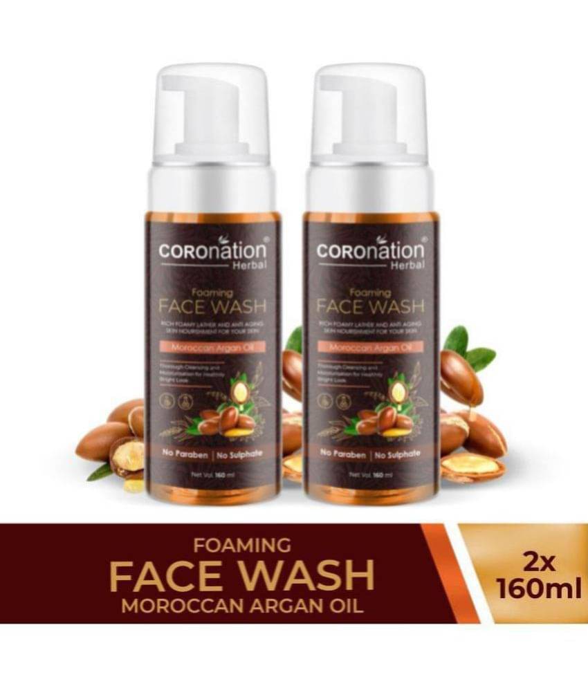 coronation herbal Moroccan Argan Oil Foaming Face Wash 320 mL Pack of 2 coronation herbal Moroccan Argan Oil Foaming Face Wash 320 mL Pack of 2