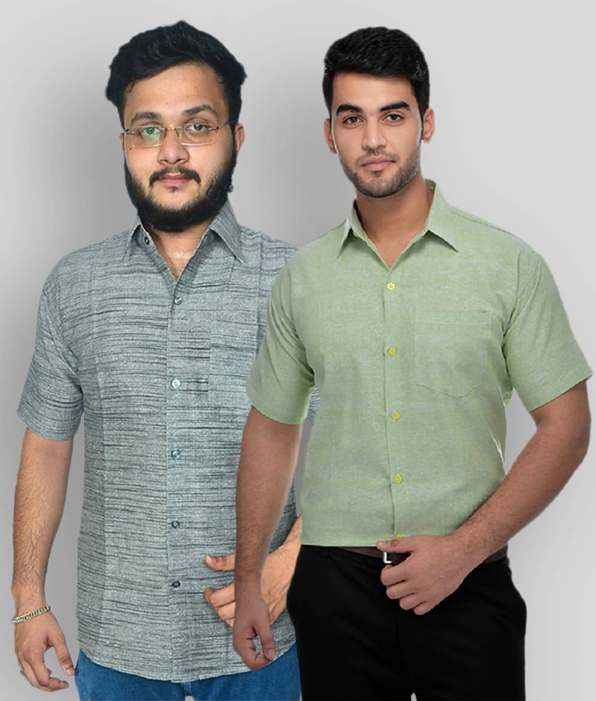 DESHBANDHU DBK - Multicolor Cotton Regular Fit Men's Formal Shirt (Pack of 2)