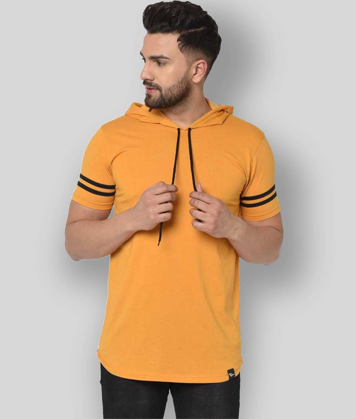 Glito Pack of 1 Cotton Blend Regular Fit Men's T-Shirt ( Yellow ) Glito Pack of 1 Cotton Blend Regular Fit Men's T-Shirt ( Yellow )