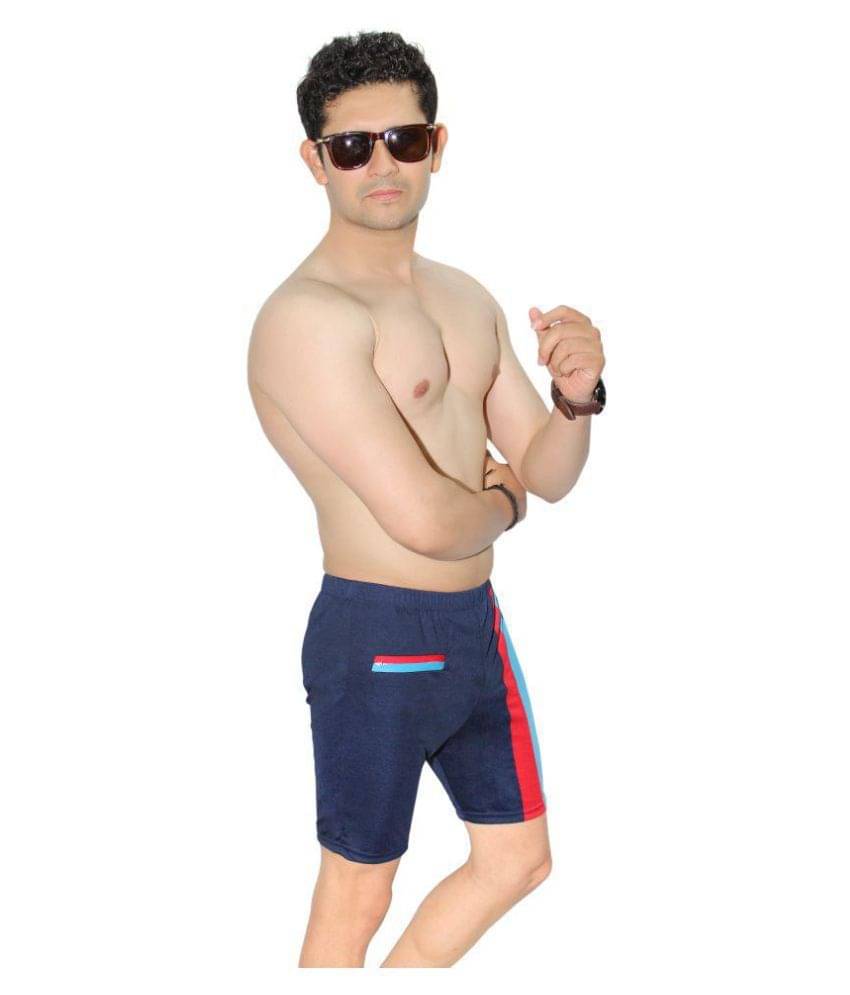 Goodluck Navy Polyester Lycra Jammer Single Goodluck Navy Polyester Lycra Jammer Single