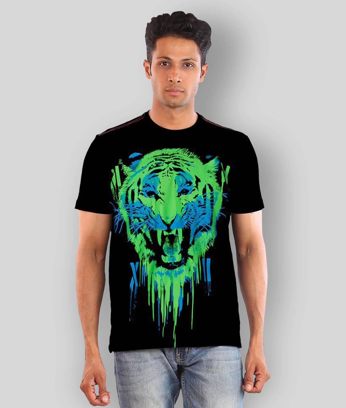     			Huetrap Pack of 1 Cotton Regular Fit Men's T-Shirt ( Black )