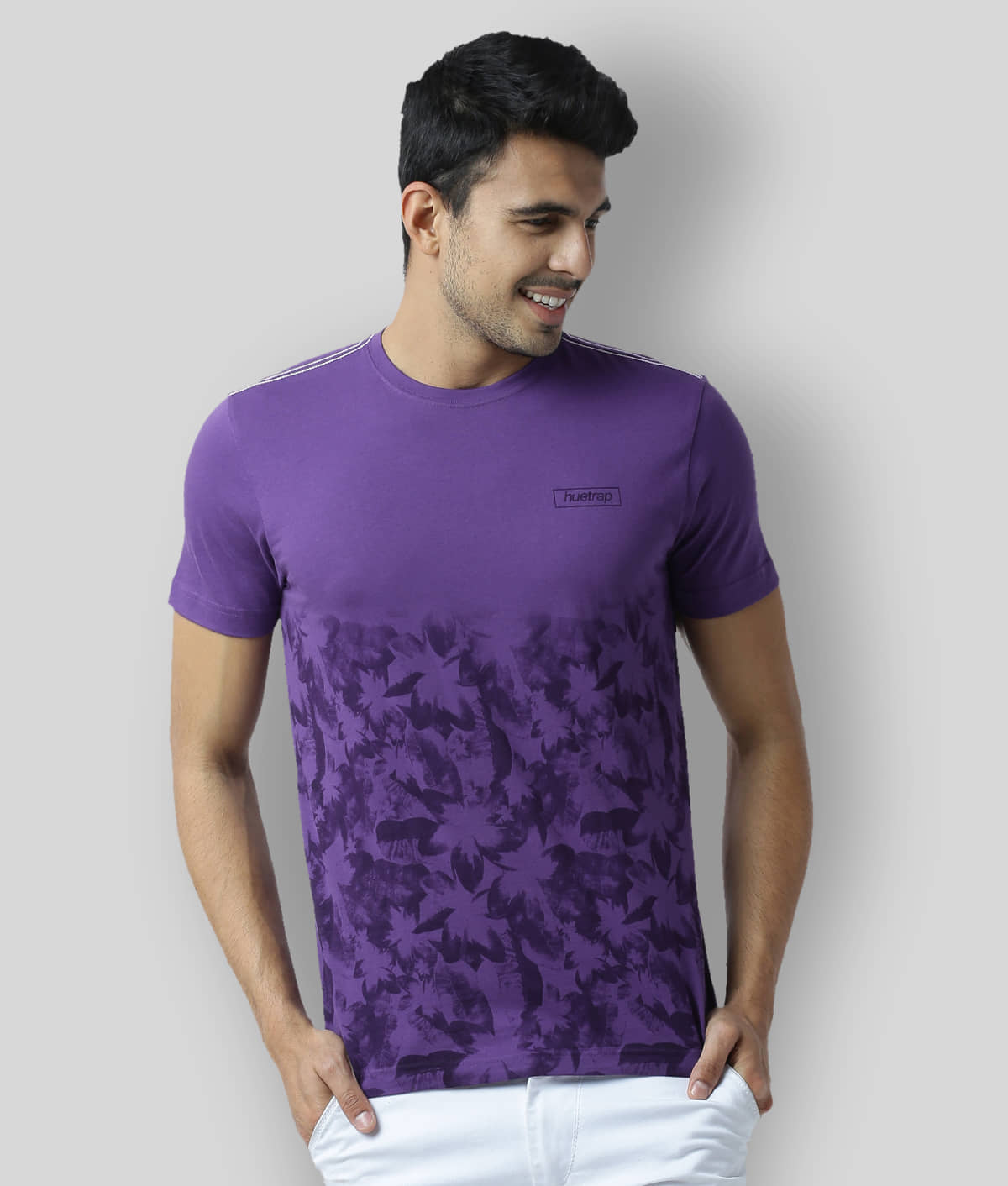 Huetrap Pack of 1 Cotton Regular Fit Men's T-Shirt ( Purple )