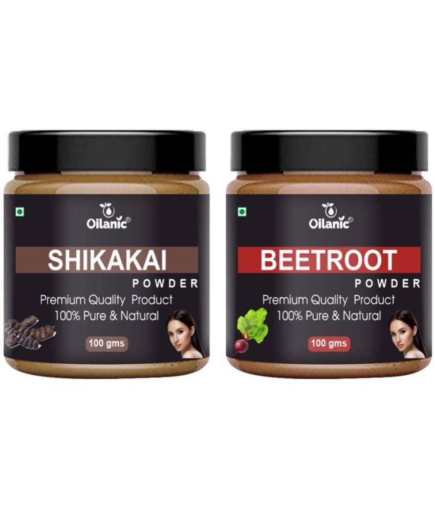     			Oilanic 100% Pure Shikakai Powder & Beetroot Powder For Skincare Hair Mask 200 g Pack of 2