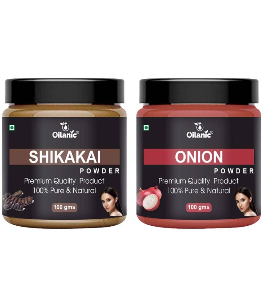 Oilanic 100% Pure Shikakai Powder & Onion Powder For Skincare Hair Mask 200 g Pack of 2 Oilanic 100% Pure Shikakai Powder & Onion Powder For Skincare Hair Mask 200 g Pack of 2