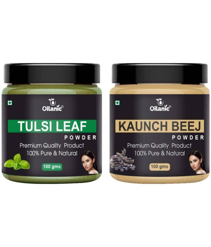 Oilanic 100% Pure Tulsi Powder & Kaunch Beej Powder For Skin Hair Mask 200 g Pack of 2