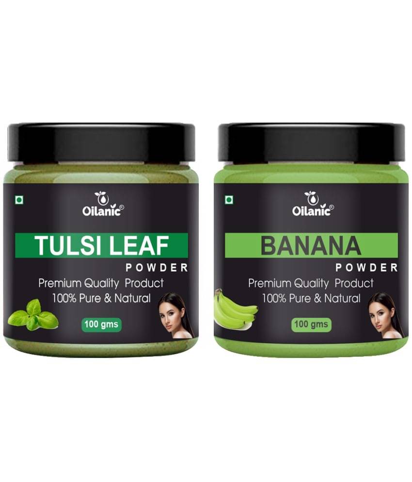 Oilanic 100% Pure Tulsi Powder & Banana Powder For Skincare Hair Mask 200 g Pack of 2 Oilanic 100% Pure Tulsi Powder & Banana Powder For Skincare Hair Mask 200 g Pack of 2