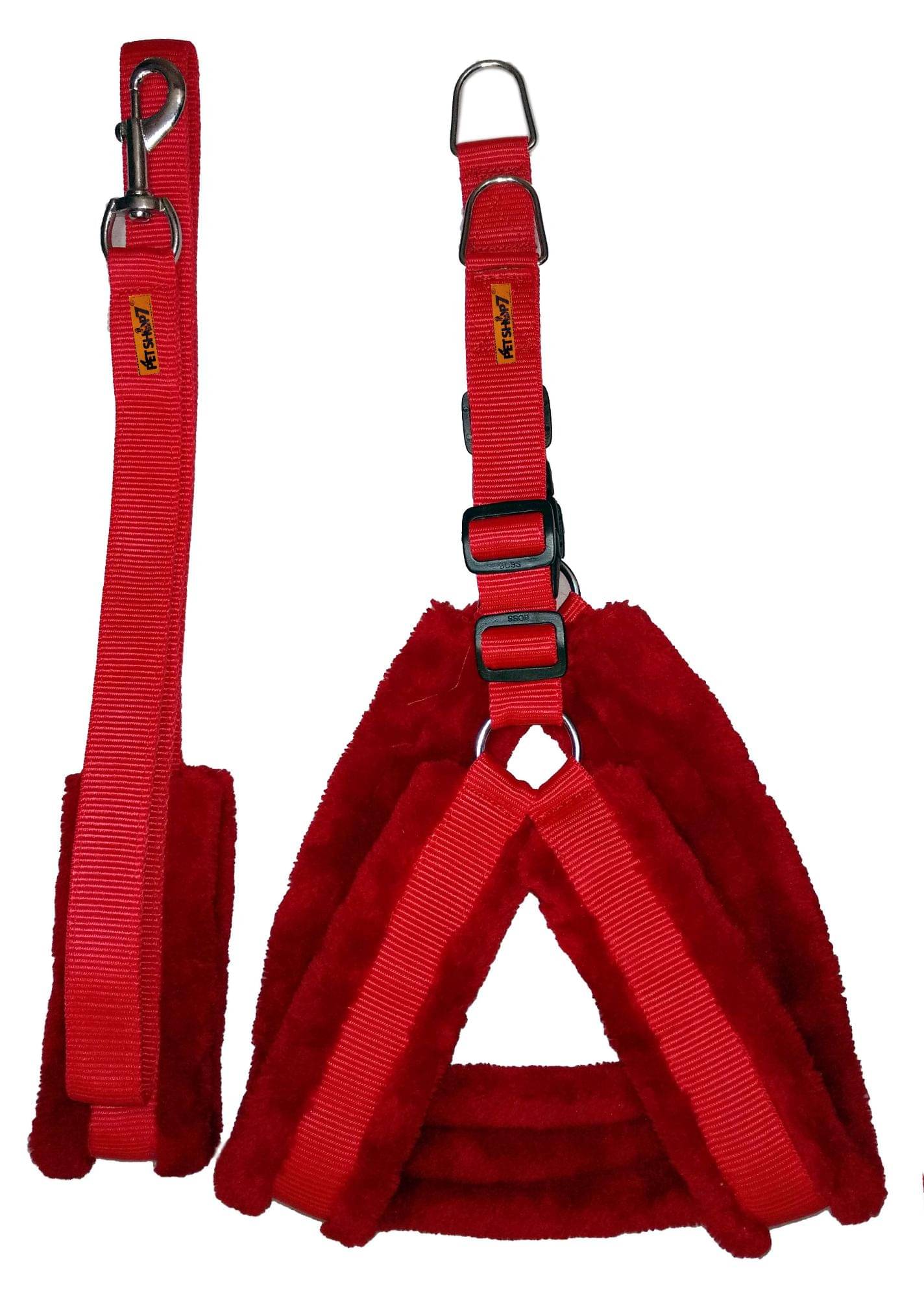 Petshop7 Fur Padded Nylon Dog Harness & Dog Leash Large (Chest Size - 29-35inch) Petshop7 Fur Padded Nylon Dog Harness & Dog Leash Large (Chest Size - 29-35inch)