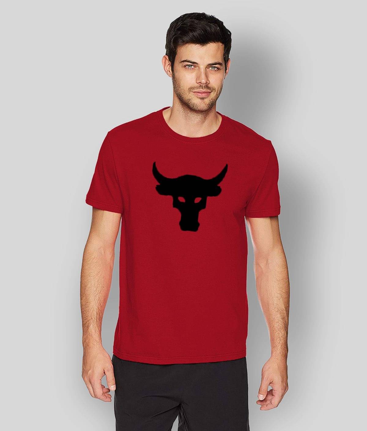 THE BLAZZE - Red Cotton Blend Regular Fit  Men's T-Shirt ( Pack of 1 )     			THE BLAZZE - Red Cotton Blend Regular Fit  Men's T-Shirt ( Pack of 1 )