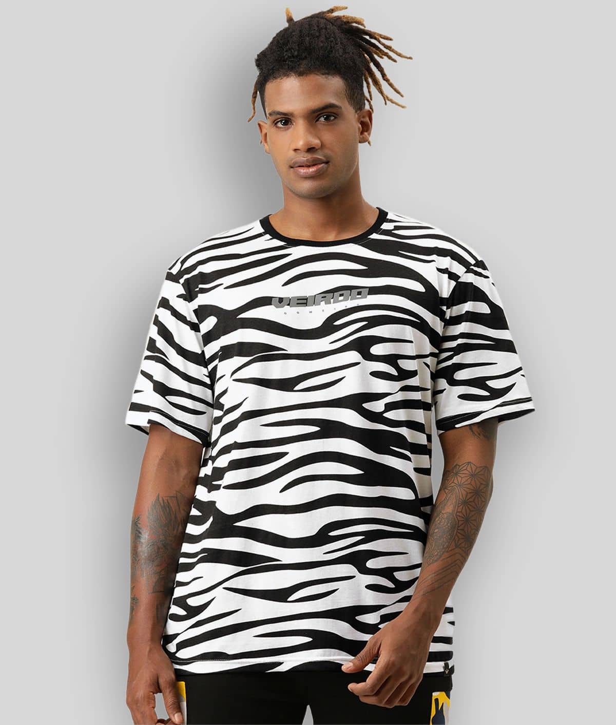 Veirdo Pack of 1 Cotton Regular Fit Men's T-Shirt ( Black )