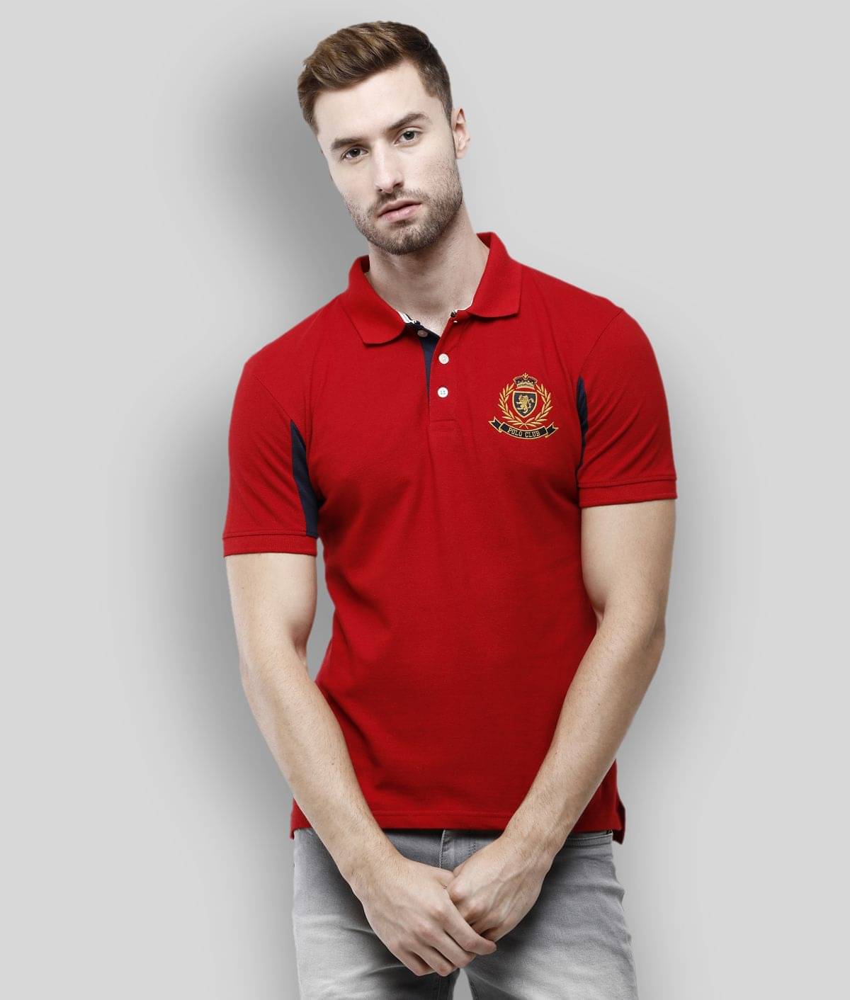 Ardeur Pack of 1 Cotton Blend Regular Fit Men's T-Shirt ( Red ) Ardeur Pack of 1 Cotton Blend Regular Fit Men's T-Shirt ( Red )