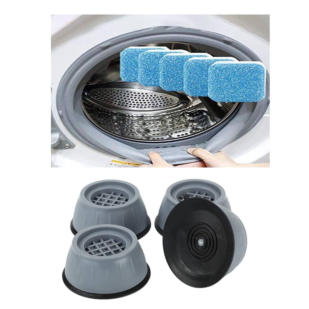     			Sonsole Combo of Anti Vibration Pads and Washing Machine Descaler Deep Cleaning Tablets (Pack of 9)