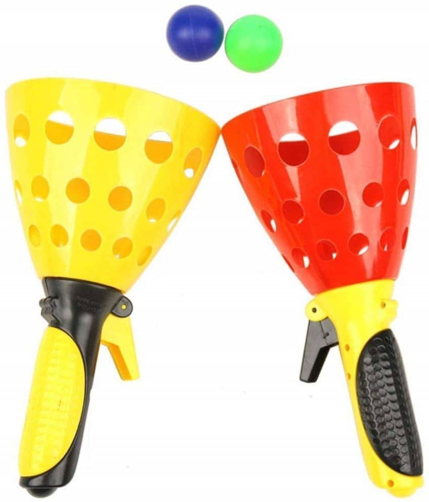 FunBlast Click and Catch Twin Ball Game Indoor Kids Toy Set, Pop & Catch Ball Play Fun Boys & Girls (Color May Vary)