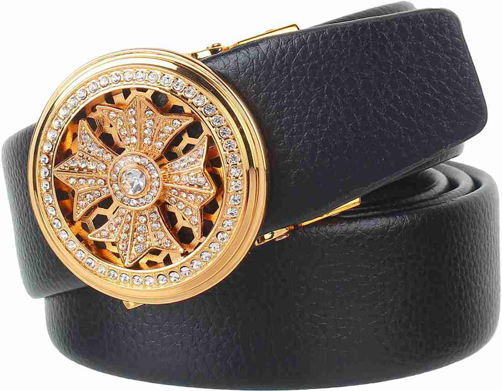     			Loopa Black PU Casual Belt