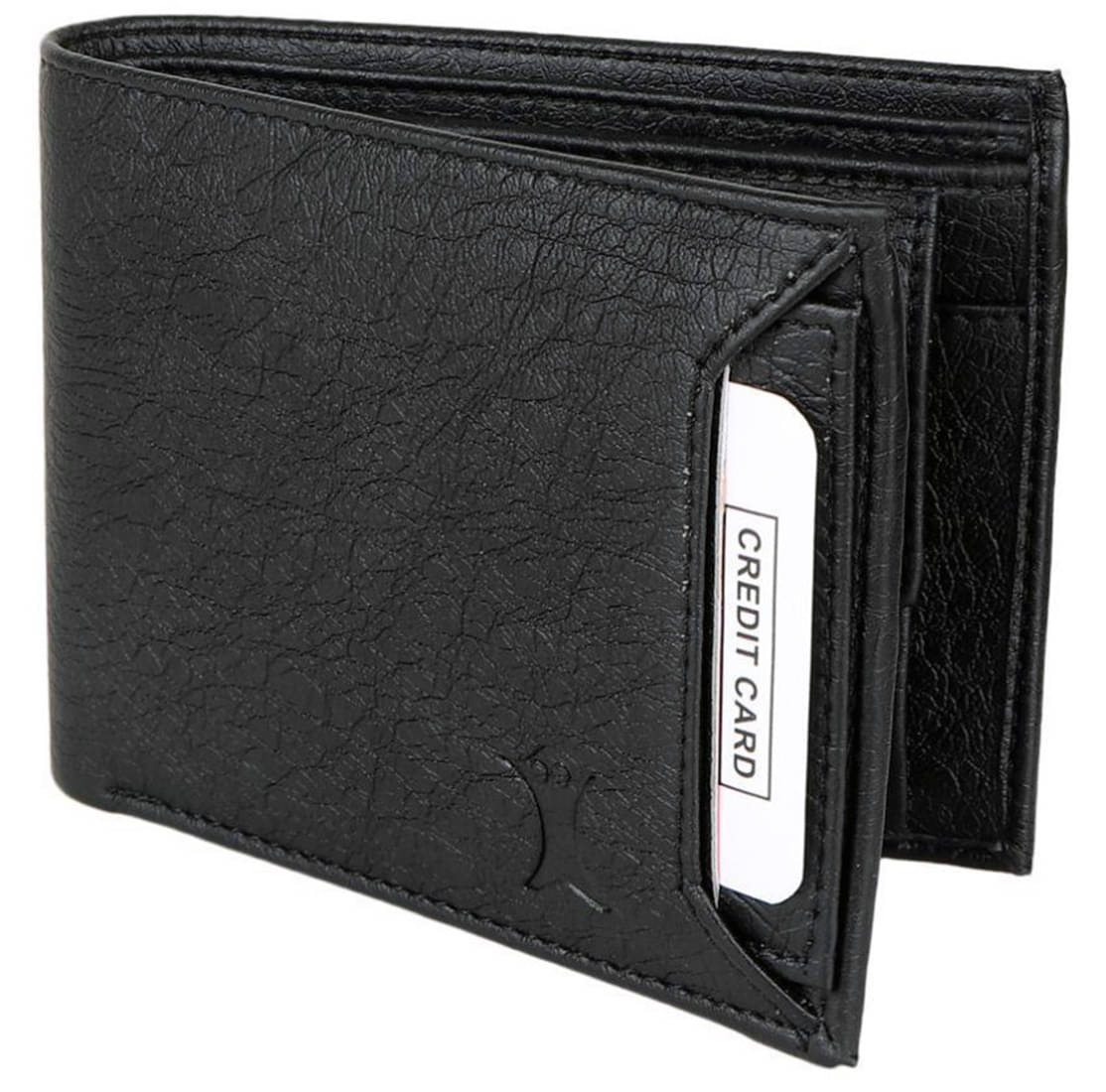     			Loopa PU Black Casual Regular Wallet