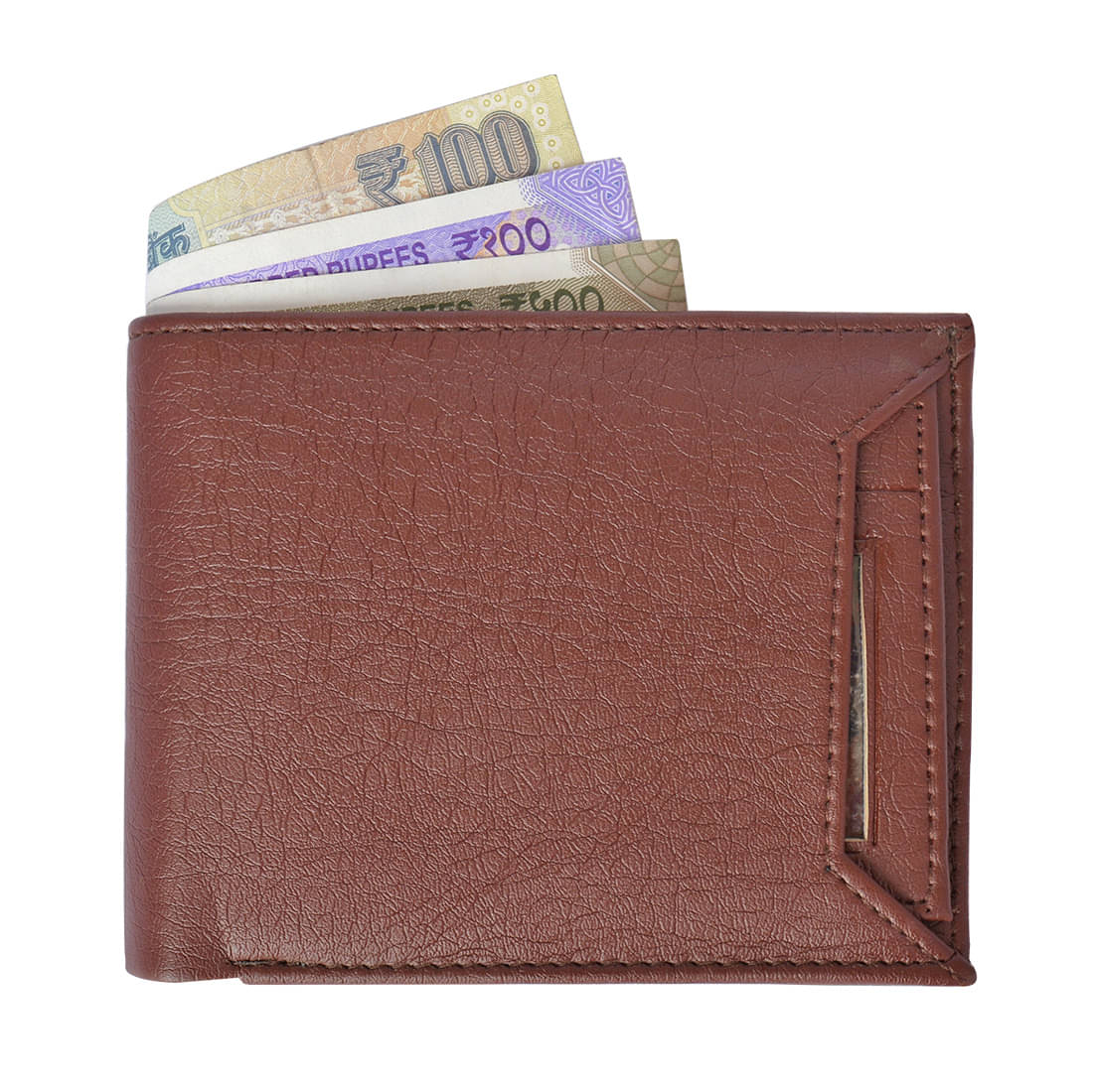     			Loopa PU Brown Casual Regular Wallet