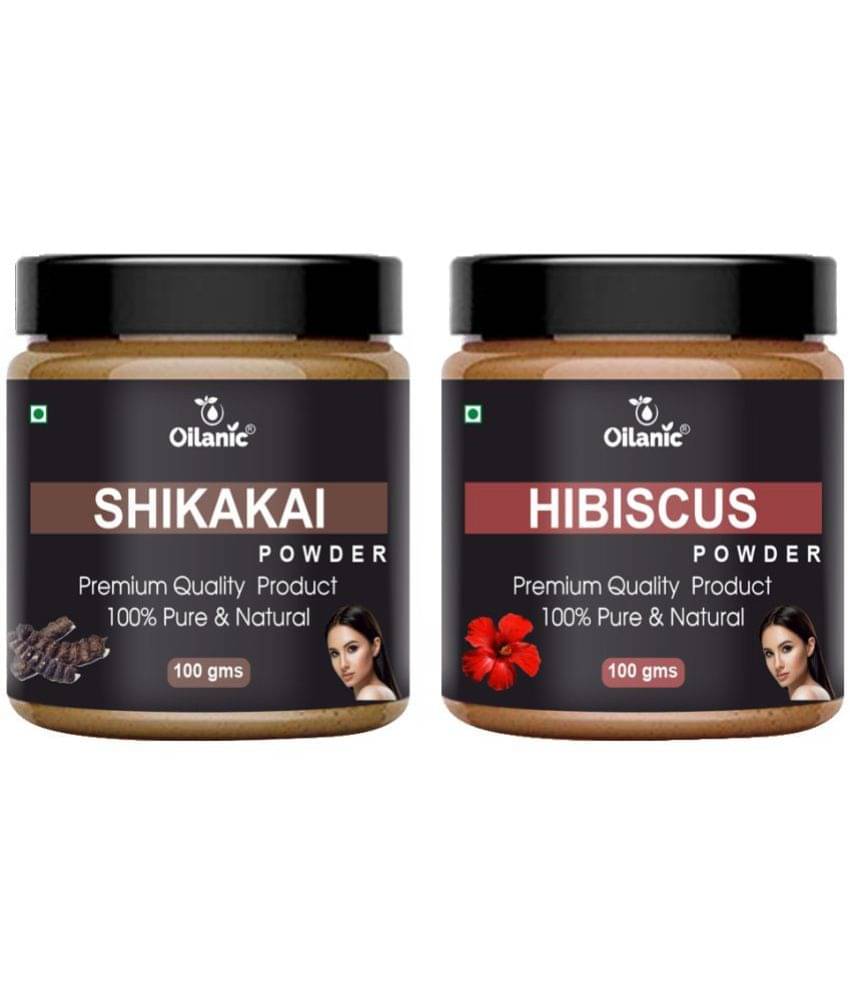 Oilanic 100% Pure Shikakai Powder & Hibiscus Powder For Skin Hair Mask 200 g Pack of 2 Oilanic 100% Pure Shikakai Powder & Hibiscus Powder For Skin Hair Mask 200 g Pack of 2