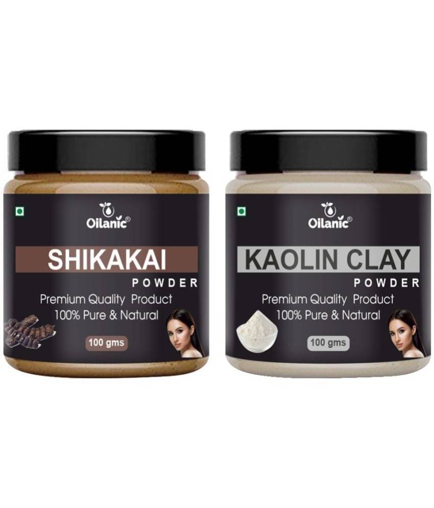     			Oilanic 100% Pure Shikakai Powder & Kaolin Clay Powder For Skin Hair Mask 200 g Pack of 2
