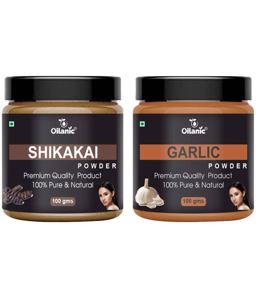 Oilanic 100% Pure Shikakai Powder & Garlic Powder For Skincare Hair Mask 200 g Pack of 2 Oilanic 100% Pure Shikakai Powder & Garlic Powder For Skincare Hair Mask 200 g Pack of 2