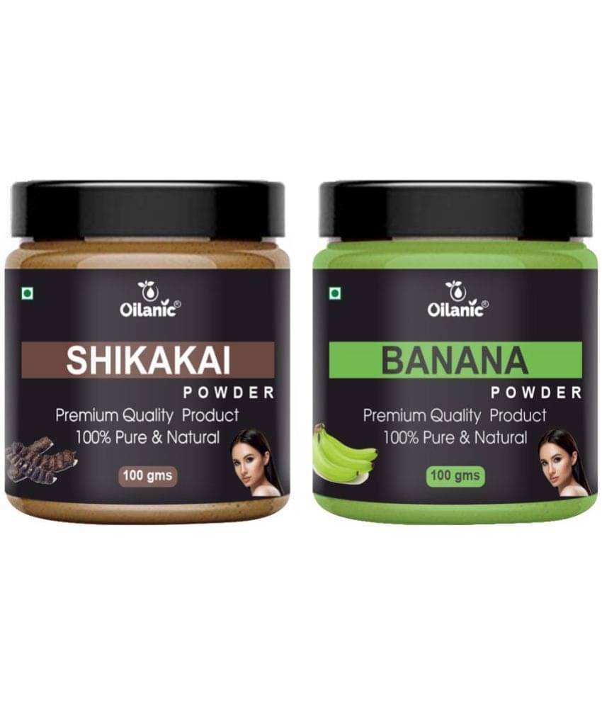 Oilanic 100% Pure Shikakai Powder & Banana Powder For Skincare Hair Mask 200 g Pack of 2     			Oilanic 100% Pure Shikakai Powder & Banana Powder For Skincare Hair Mask 200 g Pack of 2