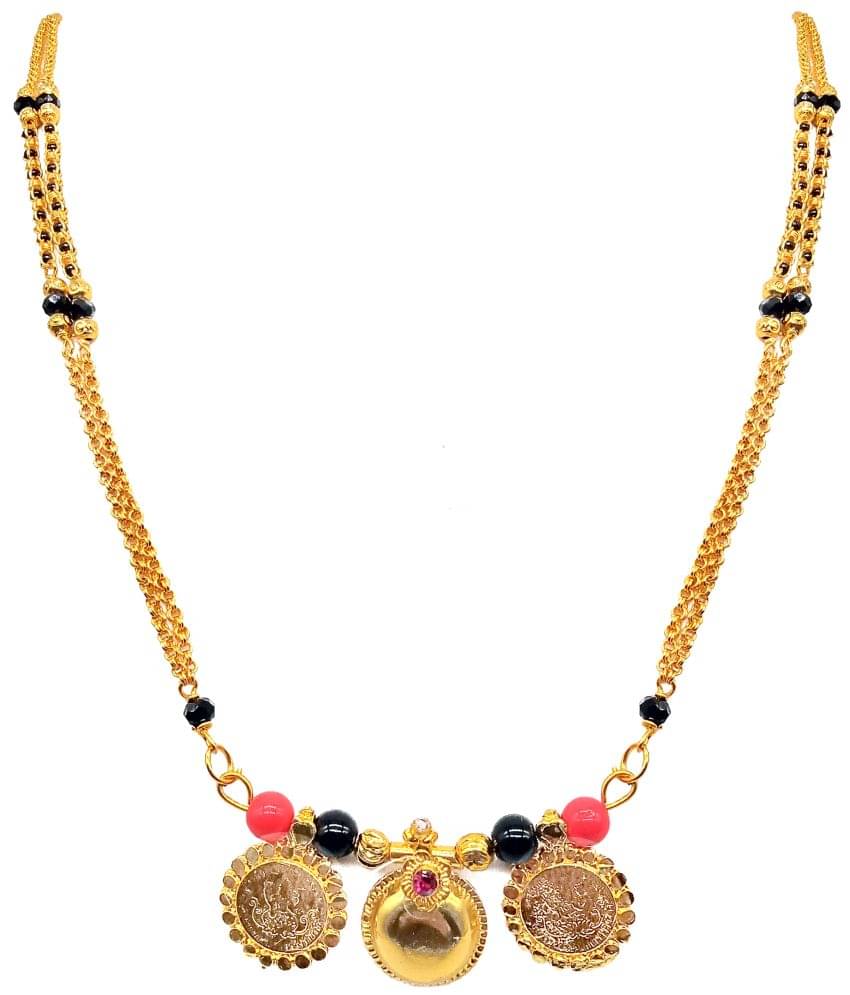 SHANKH KRIVA Gold Plated Letest & Designer VATI Mangalsutra For Women-10555 SHANKH KRIVA Gold Plated Letest & Designer VATI Mangalsutra For Women-10555