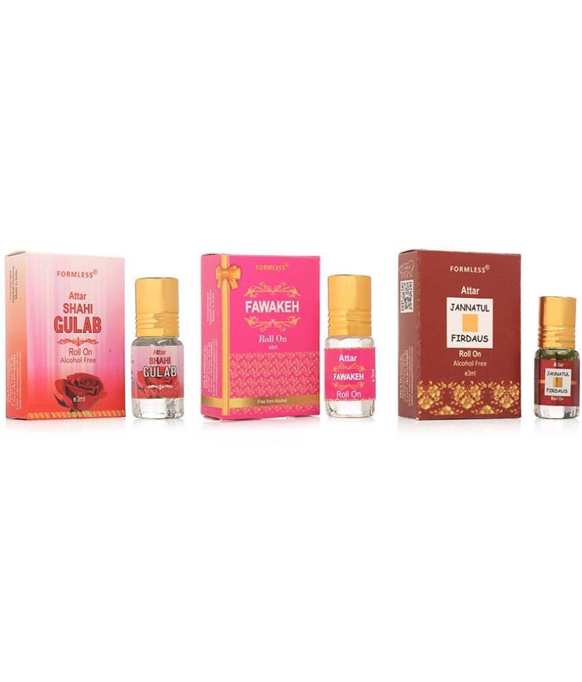     			Set of 3 Formless Shahi Gulab , Fawakeh and Jannatul Firdaus 3ml attar