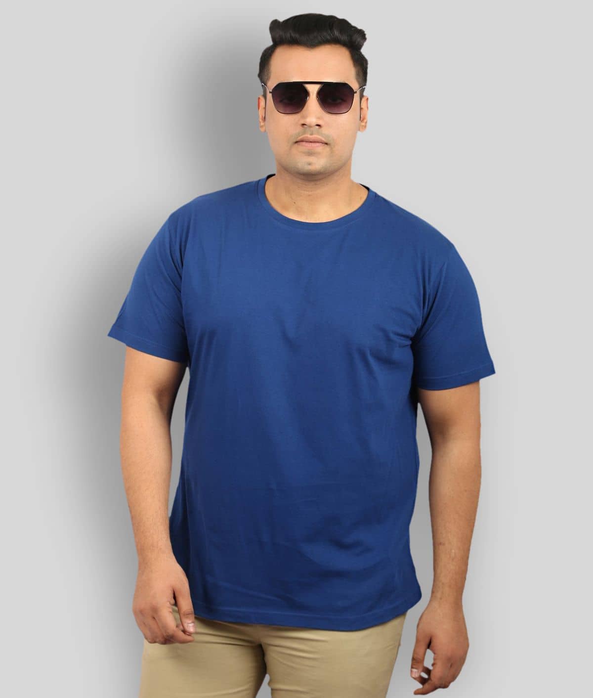 Xmex Pack of 1 Cotton Blend Regular Fit Men's T-Shirt ( Blue )