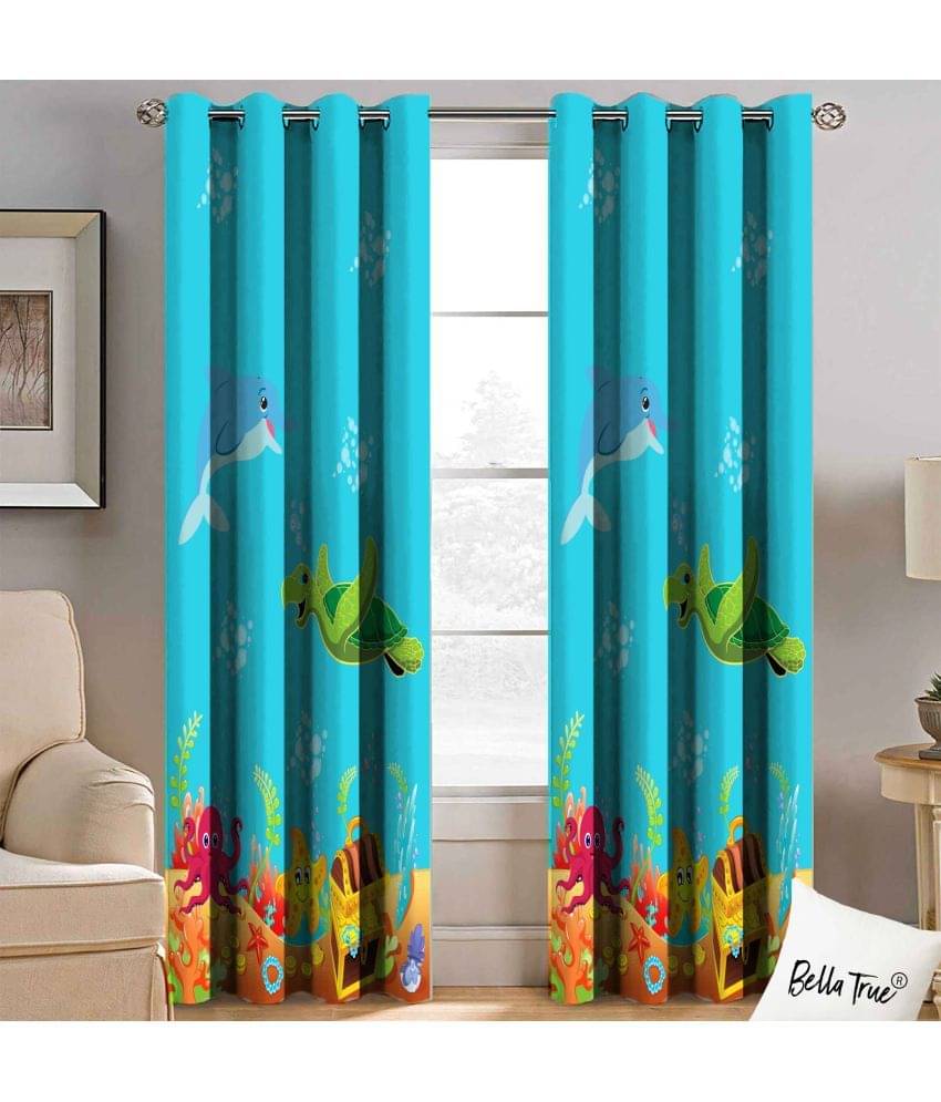 BELLA TRUE Set of 2 Window SemiTransparent Eyelet Polyester Multi Color Curtains ( 152 x 113 cm ) BELLA TRUE Set of 2 Window SemiTransparent Eyelet Polyester Multi Color Curtains ( 152 x 113 cm )