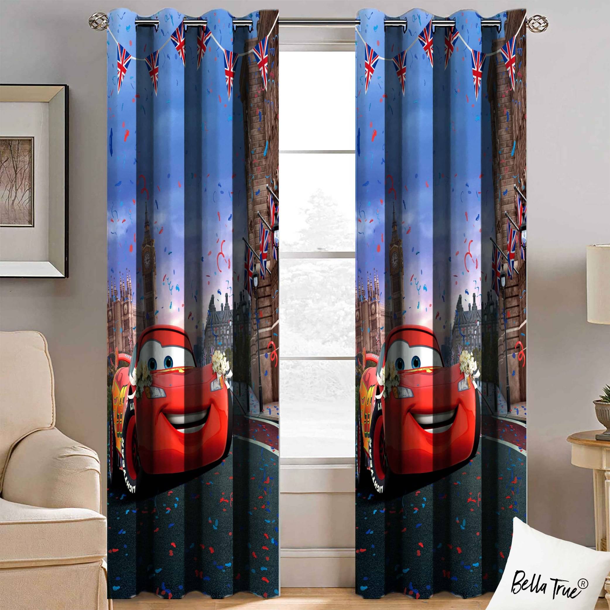 BELLA TRUE Set of 2 Door SemiTransparent Eyelet Polyester Multi Color Curtains ( 213 x 113 cm ) BELLA TRUE Set of 2 Door SemiTransparent Eyelet Polyester Multi Color Curtains ( 213 x 113 cm )