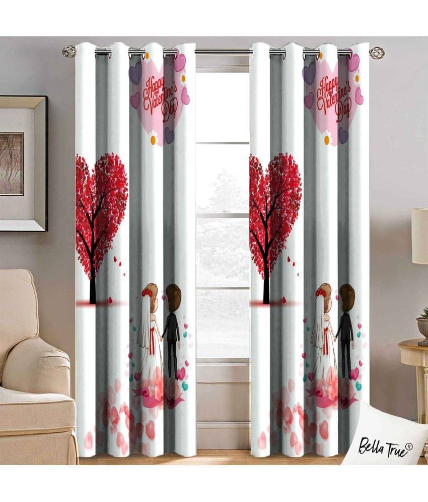 BELLA TRUE Set of 2 Long Door SemiTransparent Eyelet Polyester Multi Color Curtains ( 270 x 113 cm ) BELLA TRUE Set of 2 Long Door SemiTransparent Eyelet Polyester Multi Color Curtains ( 270 x 113 cm )