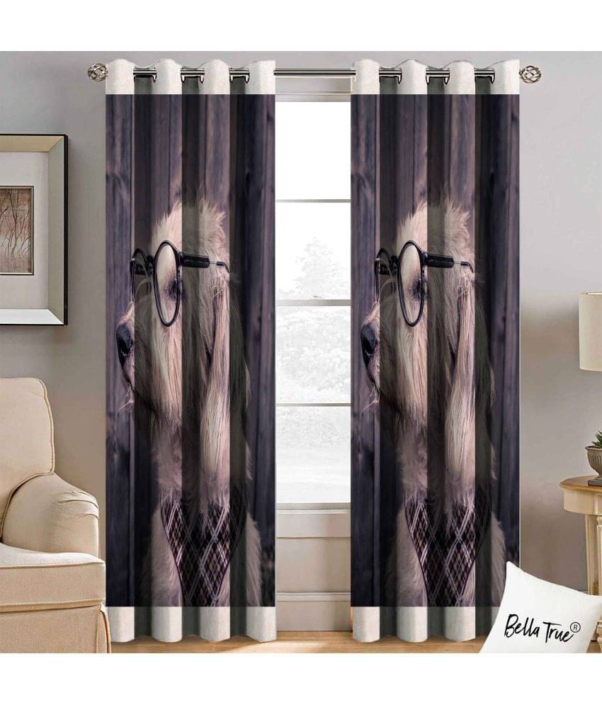 BELLA TRUE Set of 2 Window SemiTransparent Eyelet Polyester Multi Color Curtains ( 152 x 113 cm ) BELLA TRUE Set of 2 Window SemiTransparent Eyelet Polyester Multi Color Curtains ( 152 x 113 cm )