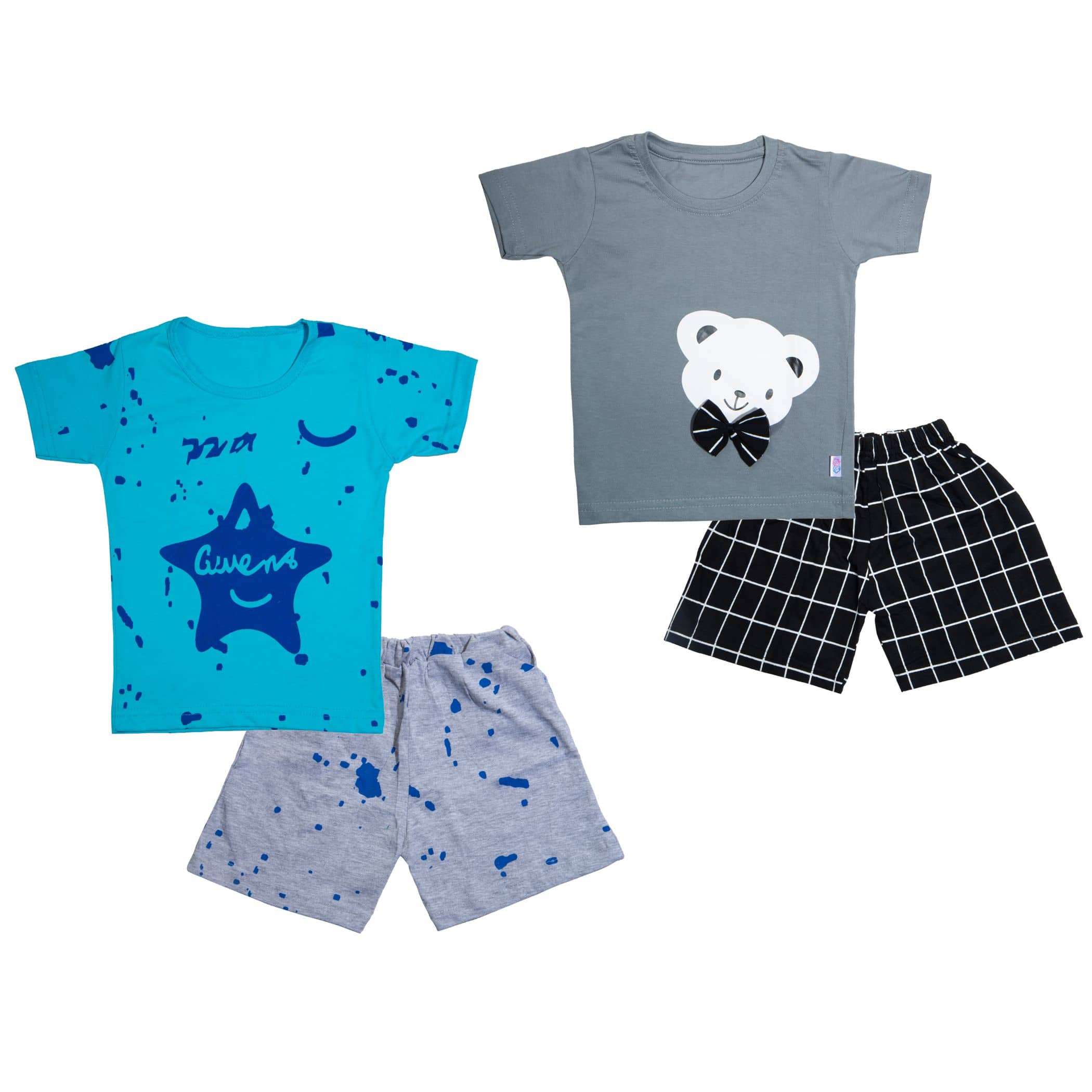 CATCUB Pack of 1 Boys Cotton T-Shirt & Shorts Set ( Multi )