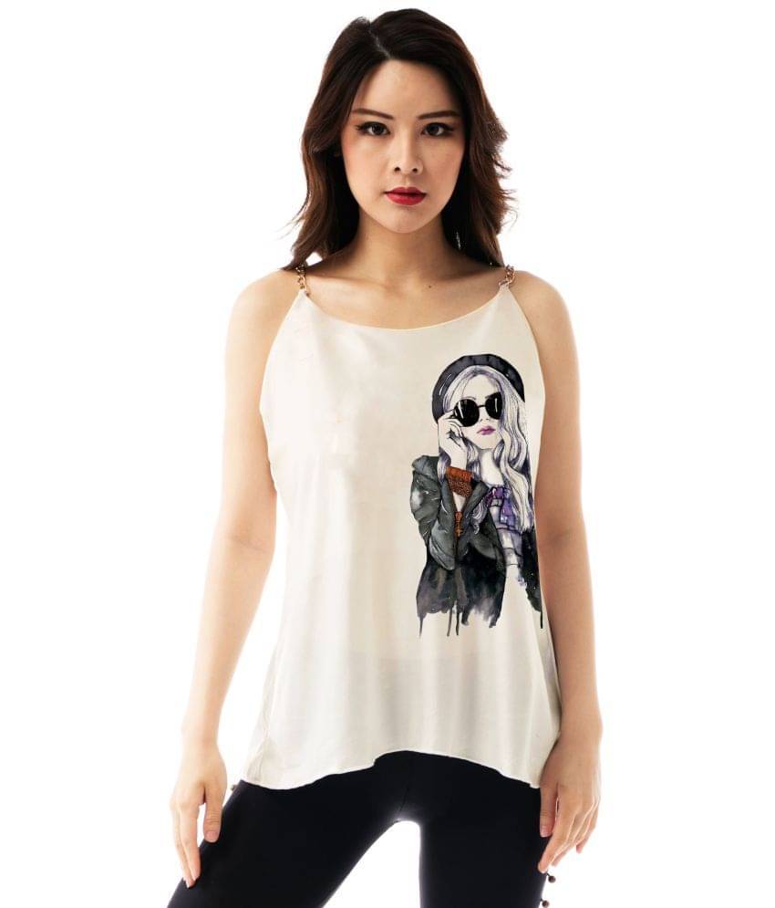     			Finian Women's Satin Camisole Top ( Off White )