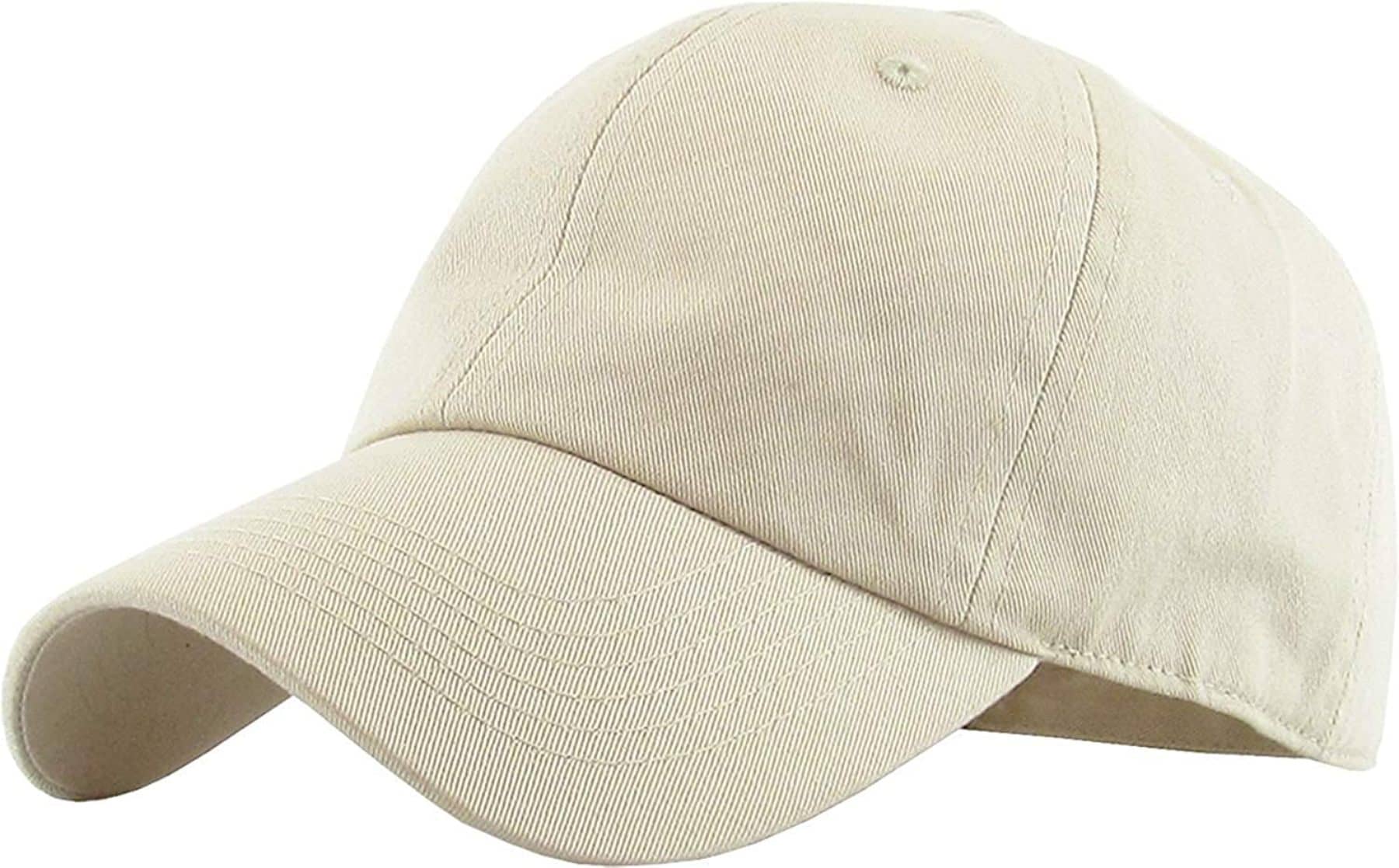 PENYAN Beige Plain Cotton Caps