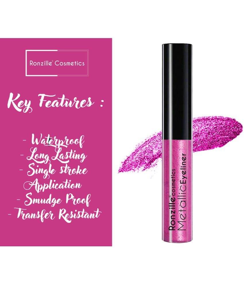     			Ronzille Shimmer Metallic Liquid Glitter Eyeliner (Pink ,20 ml)