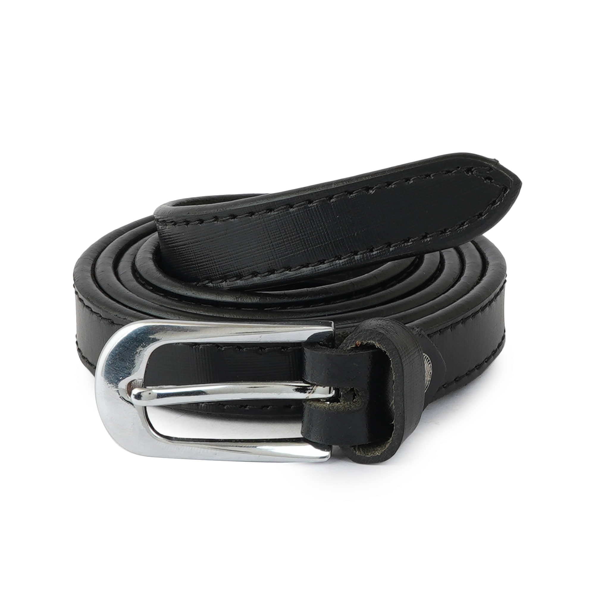 STYLE SHOES Women's Black Leather Casual Belt ( Pack of 1 )