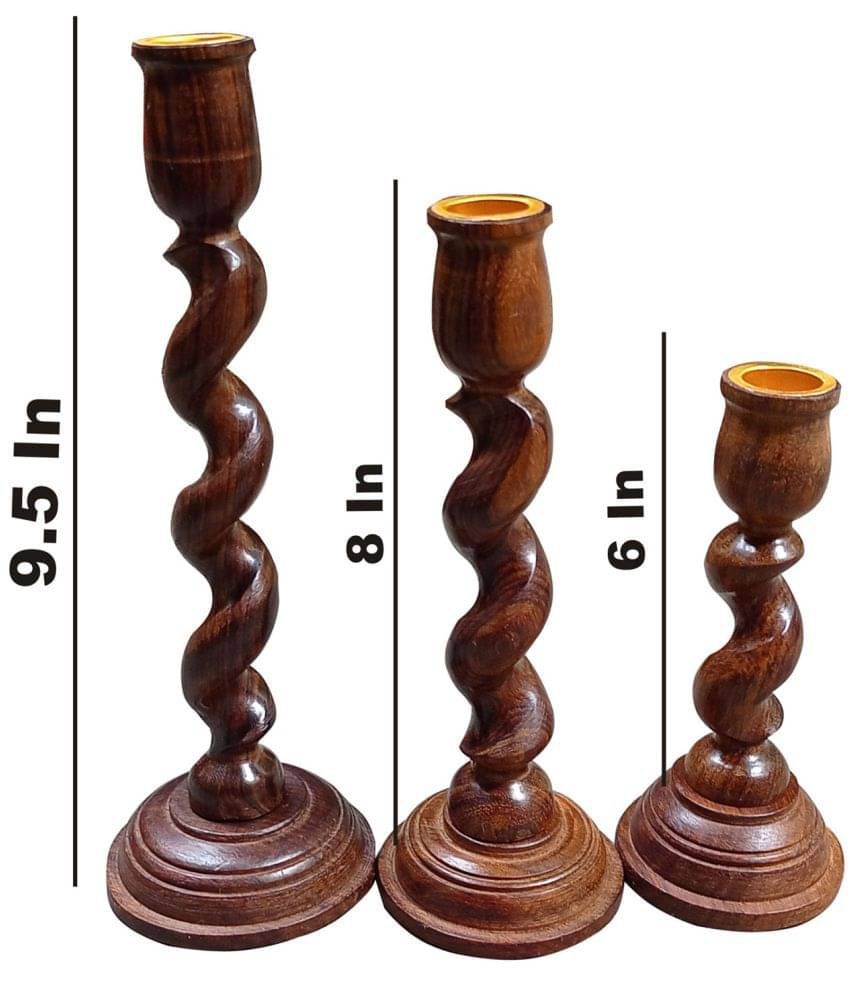SWH Table Top and Hanging Wood Pillar Candle Holder - Pack of 1 SWH Table Top and Hanging Wood Pillar Candle Holder - Pack of 1