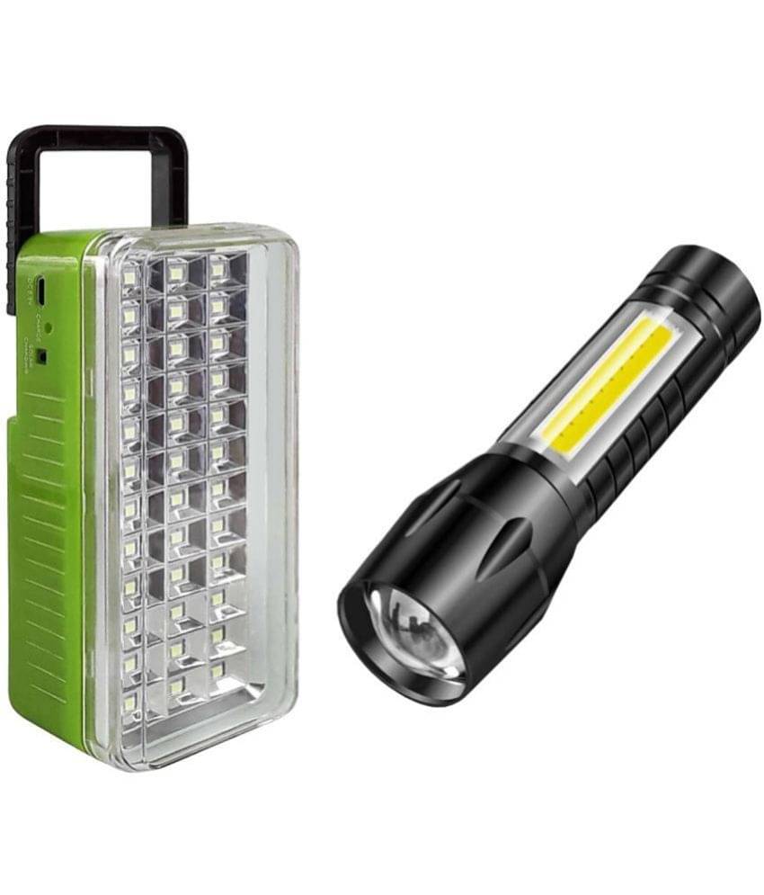 Stylopunk 5W Emergency Light T08 Free Small Torch Green - Pack of 2 Stylopunk 5W Emergency Light T08 Free Small Torch Green - Pack of 2
