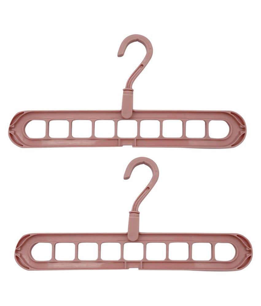 2Pcs Clothes Hanger Clothes 9 Hole Towel Hook Closet Organizer Plastic Storage R
