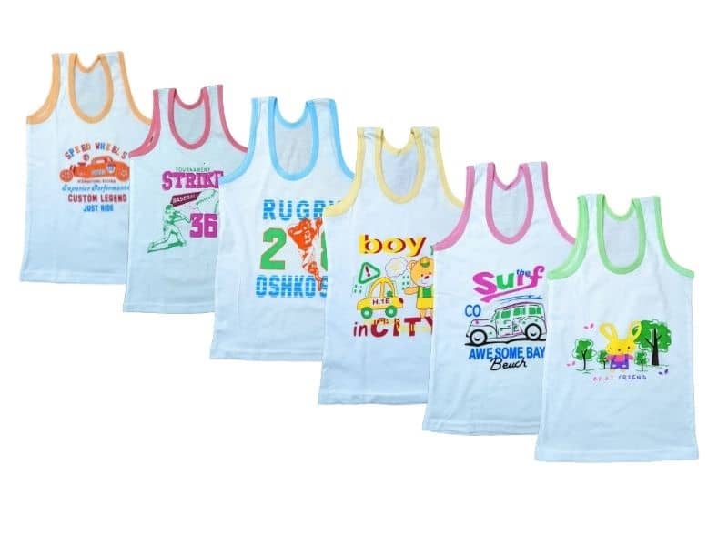 DAYAKU Pack of 6 Boys 100% Cotton ( White ) - Nightwear & Loungewear | Buy online on ZillyBuy