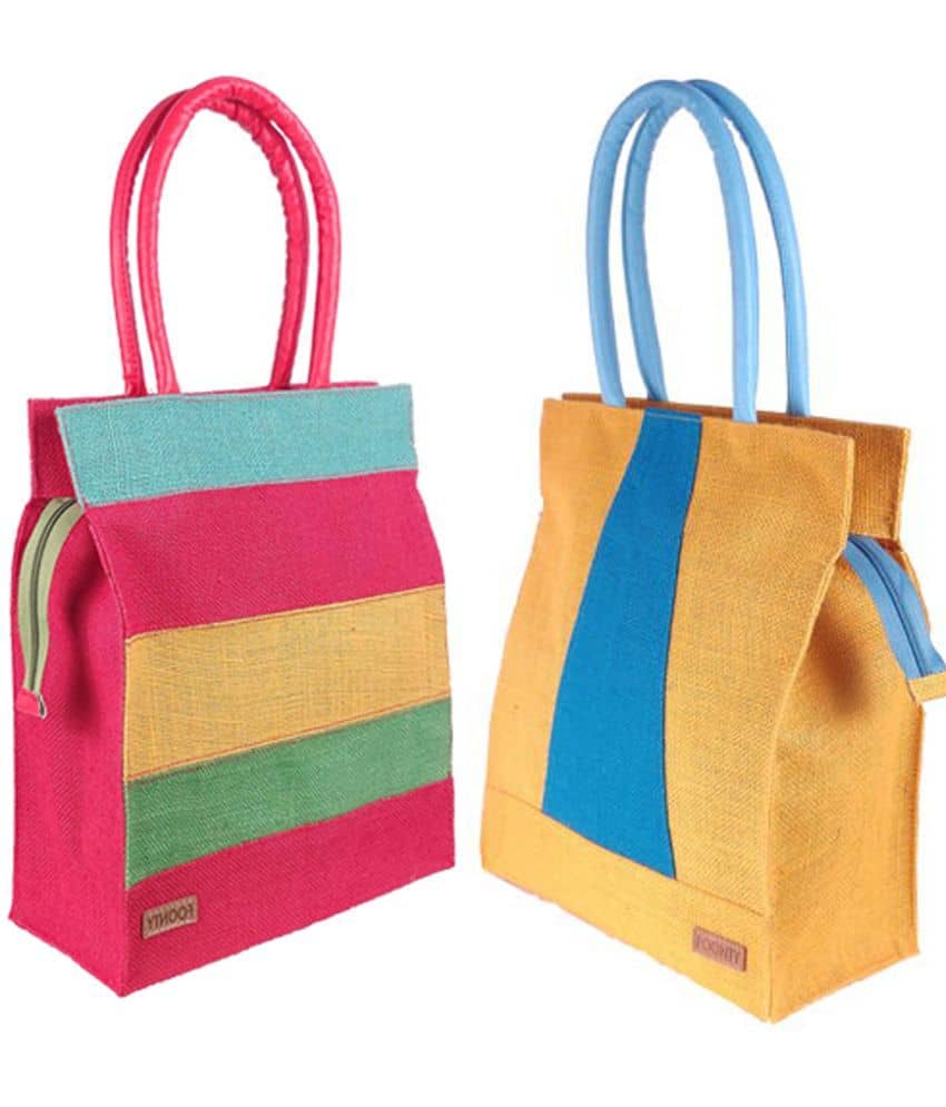 Foonty - Multicolor Jute Lunch Bag - Handbags | Buy online on ZillyBuy