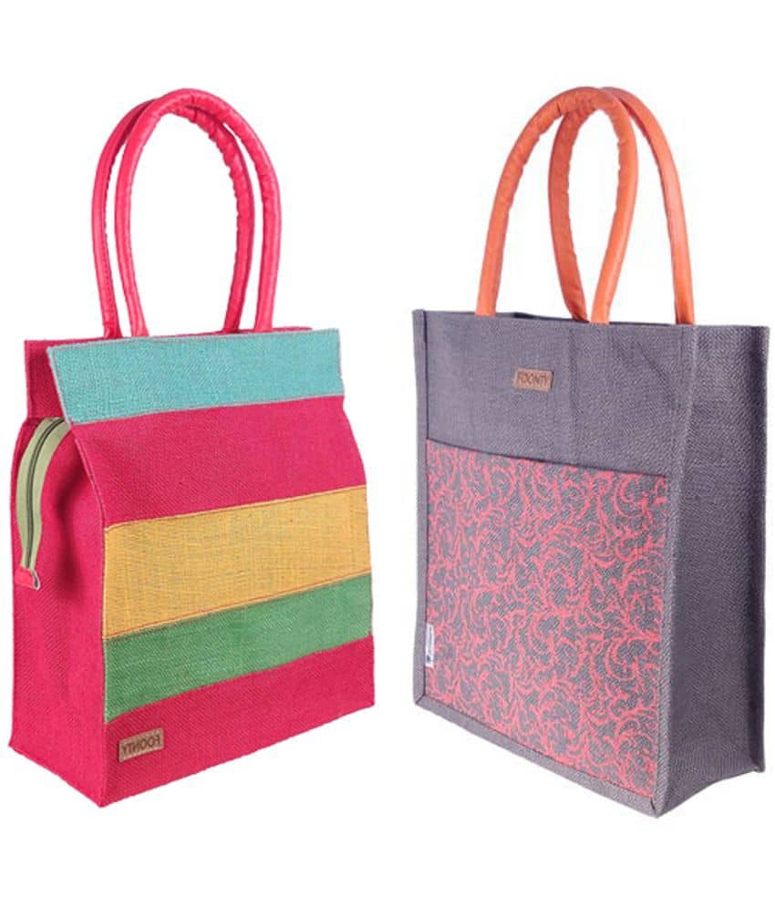 Foonty - Multicolor Jute Lunch Bag - Handbags | Buy online on ZillyBuy