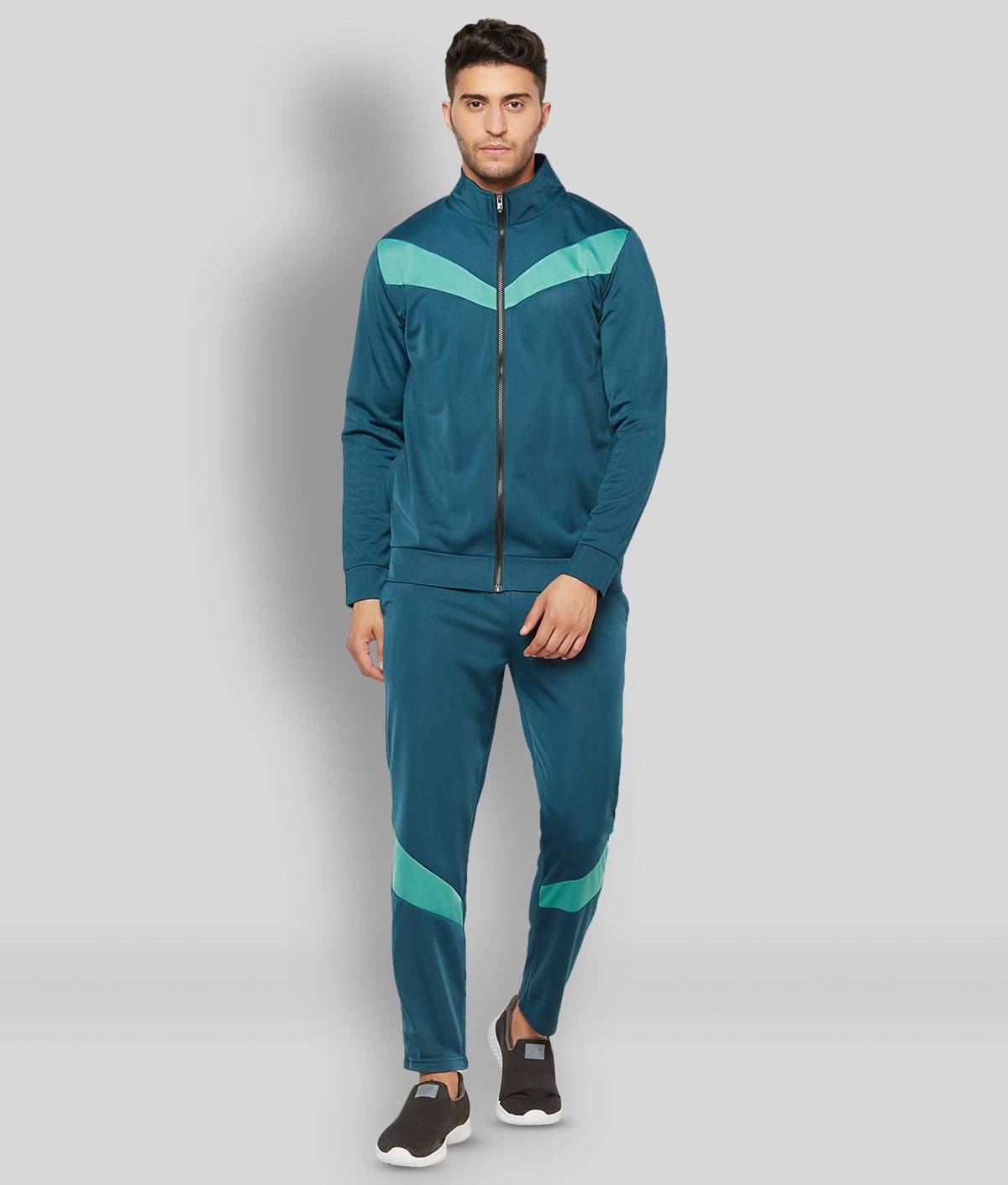 Glito - Blue Polyester Regular Fit Colorblock Men's Sports Tracksuit ( Pack of 1 ) Glito - Blue Polyester Regular Fit Colorblock Men's Sports Tracksuit ( Pack of 1 )