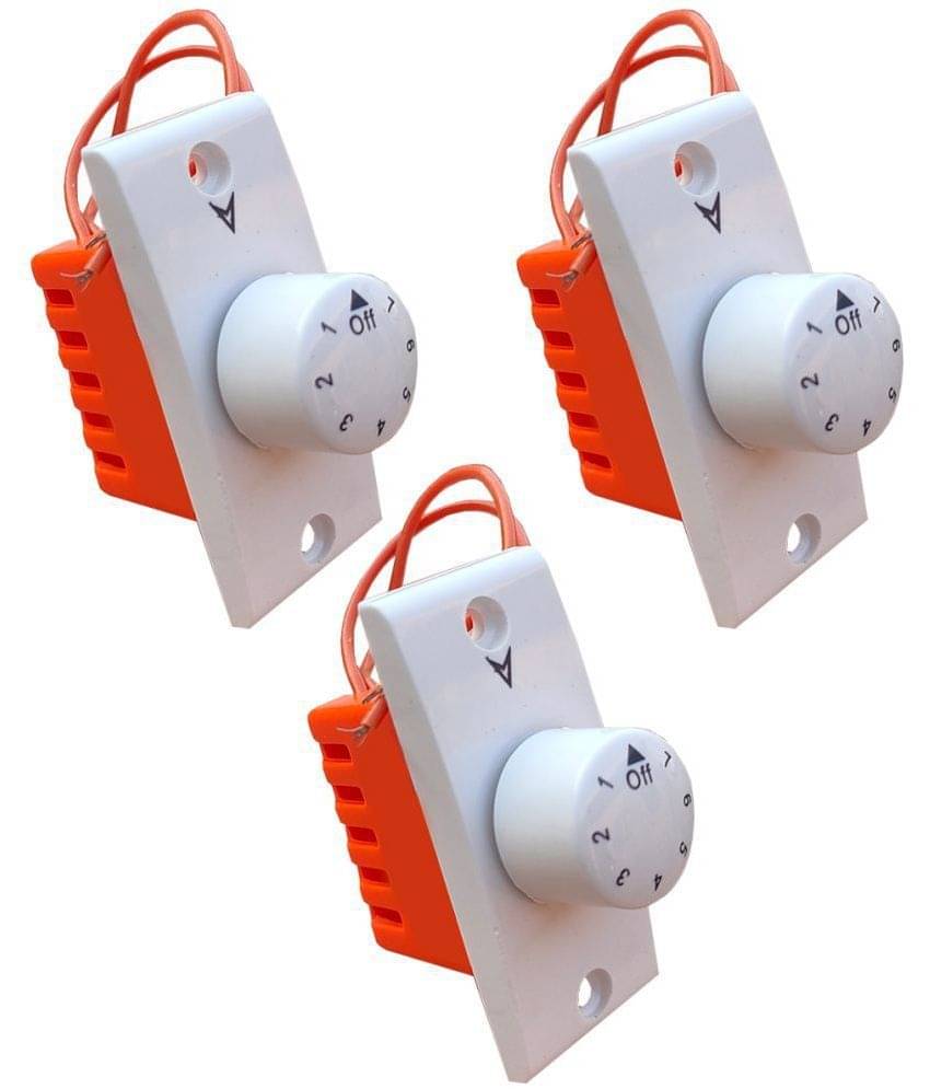     			Hiru SWITCH 7 STEP - 3 PCS Simple FAN REGULATOR for Home & Office Step-Type Button Regulator