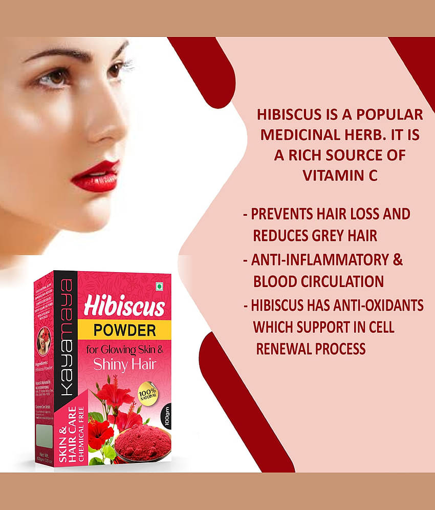 Kayamaya Organic Hibiscus + Brahmi + Tulsi Natural Powder - Combo Hair Scalp Treatment 300 g Pack of 3